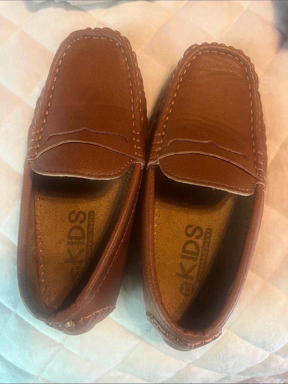 Kids Brown Moccasin Slip-On Loafers
